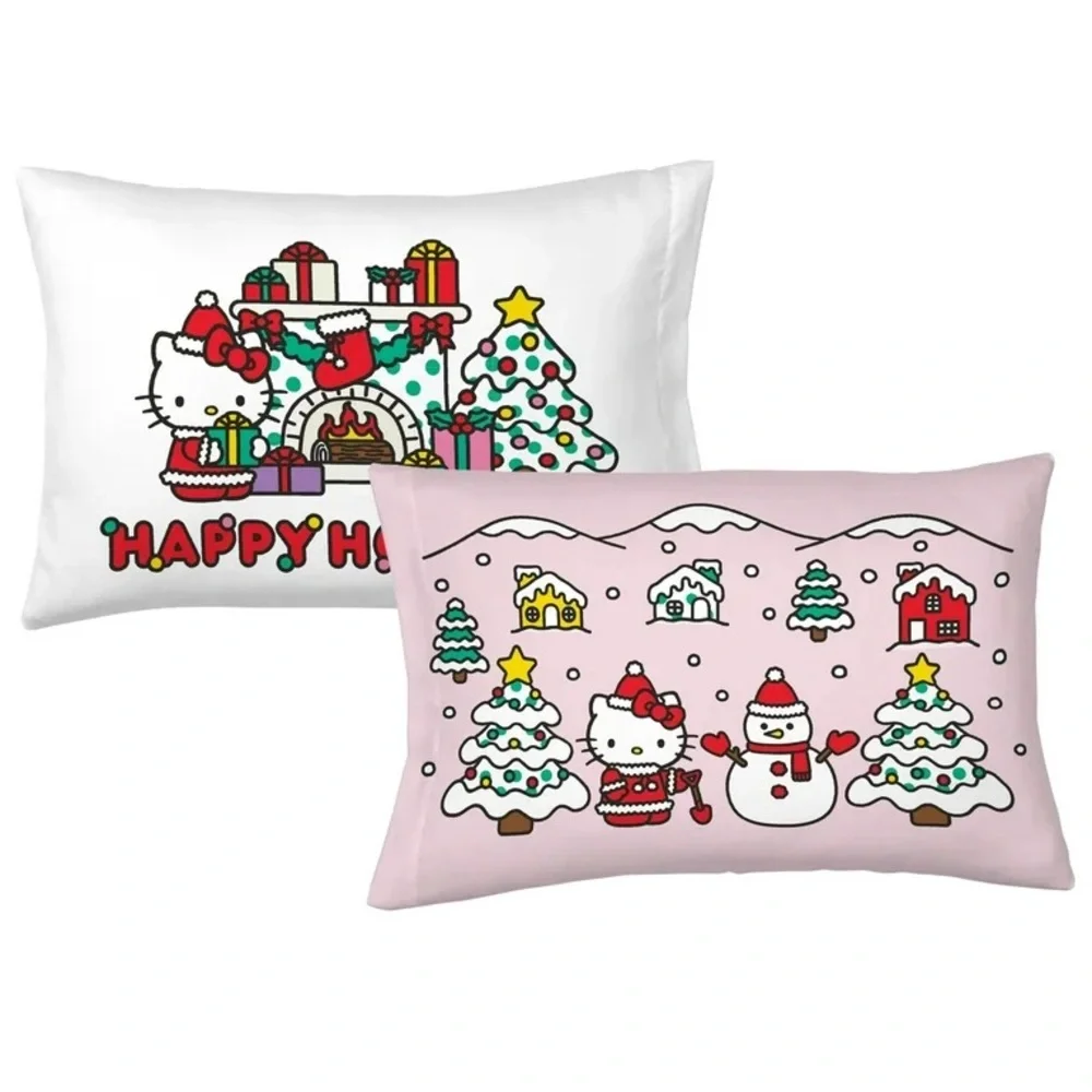 Hello Kitty Holiday Kids 5 Piece Reversible Comforter, Bed in a Bag, Twin NEW